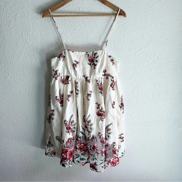 Storia Floral Babydoll Strapless Dress Sz Medium Romantic Coquette - Picture 2 of 7